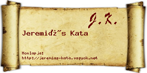 Jeremiás Kata névjegykártya